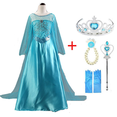 New Elsa Dress Girls Princess Anna Elsa Costume Halloween Elza Cosplay Costume Long Sleeve Dress for Kids Fantasia Vestidos ► Photo 1/6
