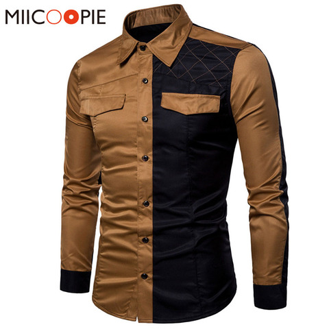 2022 Military Style Men Casual Shirts Spring Top Quality Cotton Patchwork Color Shirt Classic Breathable Brand Dress Shirts XXXL ► Photo 1/6