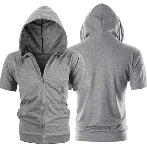  Fashion Short Sleeve Mens Hoodies Jackets Casual  ► Photo 1/2