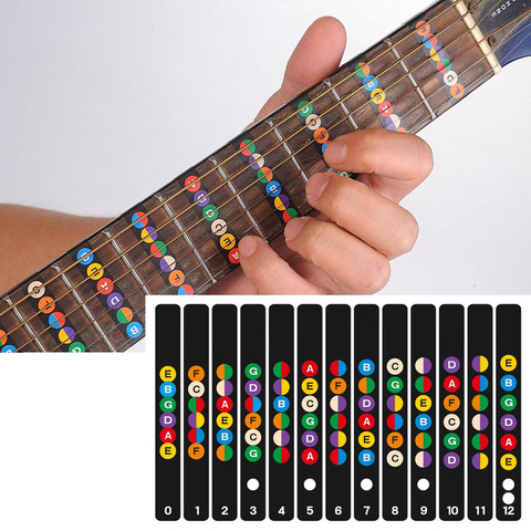 Guitar Fretboard Notes Map Labels Sticker Fingerboard Fret Decals for 6 String Acoustic Electric Guitarra ► Photo 1/6