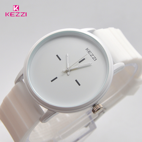 Kezzi Brand Black White Silicone Watches Student Women Men Sport Quartz Watch Couple Ultra Slim Casual Watch Relojer Feminino ► Photo 1/5