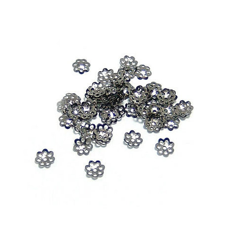 (8893)10g,about 400PCS 6MM Gun Metal black Iron Bead Caps Diy Jewelry Findings Accessories Wholesale ► Photo 1/1