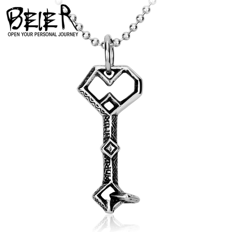 Beier new store 316L Stainless Steel pendant necklace  The Thorin Erebor Key fashion chain men jewelry LLBP8-029P ► Photo 1/1