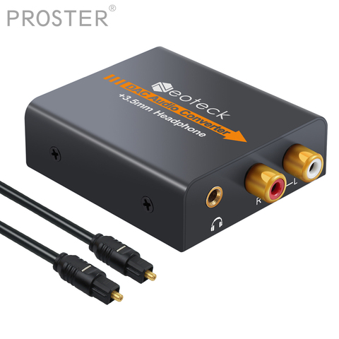 Proster With Toslink cable Optical cable Digital to Analog Analogue Audio Converter Coax Coaxial Optical Toslink RCA R/L DAC ► Photo 1/6