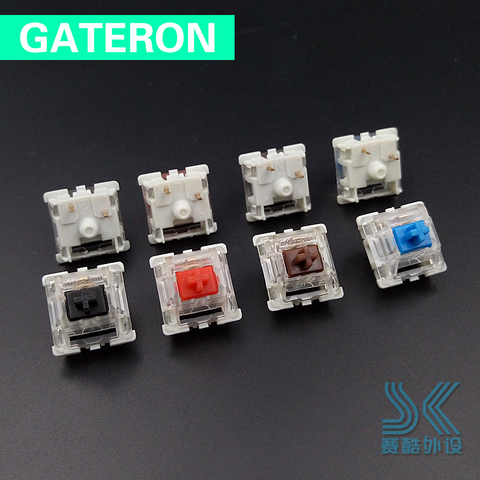 Gateron mechanical keyboard switch 3 pin transparent case green brown blue red black rgb SMD switches for  cherry mx compatible ► Photo 1/6