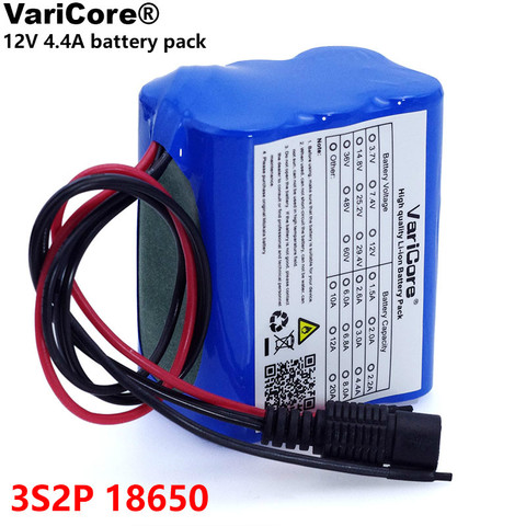 VariCore 12v 4.4 Ah 4400mAh 18650 Rechargeable batteries 12V with BMS Lithium Battery pack Protection Board CCTV Cam Monitor UES ► Photo 1/5