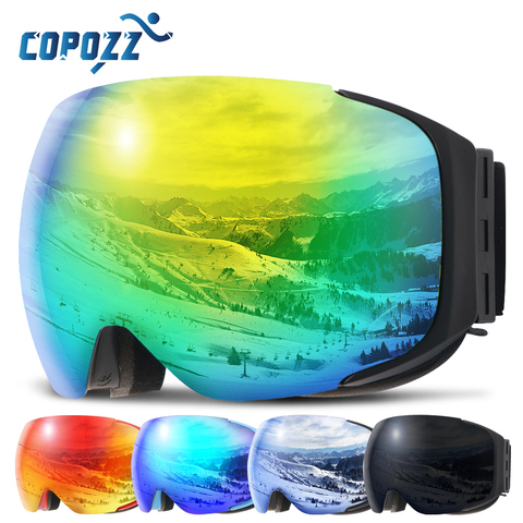 Magnetic ski goggles New COPOZZ brand double layers UV400 anti-fog big ski mask glasses skiing men women snow snowboard goggles ► Photo 1/6