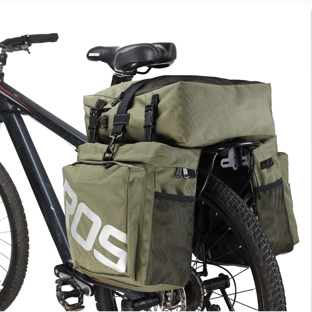 3 in 1 Bicycle Cycling Bags Rear Rack Roswheel 37L Bike Pannier Seat Bag Black 