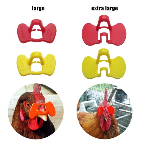 12pcs New Red Yellow Pinless No Pin Bolt Chicken Peepers Eye Glasses Pheasant Poultry Blinders Spectacle Anti-pecking ► Photo 1/6