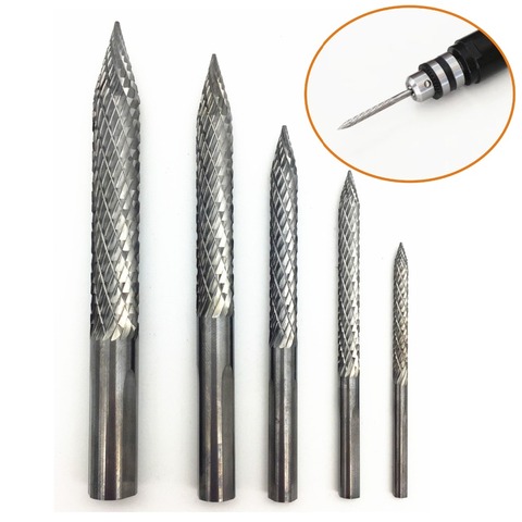 1pc Solid Carbide Cutter Rotary Burrs 6 Size Shanks Carbon Steel Drill Bit Pneumatic Drill Bit Patch Plug Tire Repair Tool ► Photo 1/6