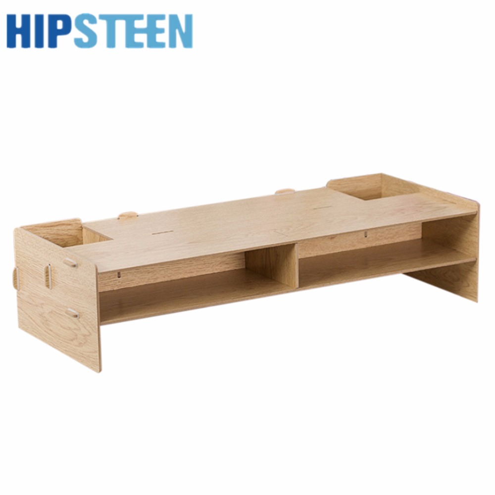 HIPSTEEN DIY Desktop Monitor Stand Wooden Monitor Riser with Storage Slots  - Dark Wood Grain - Price history & Review | AliExpress Seller - HIPSTEEN  House-Storage Store | Alitools.io