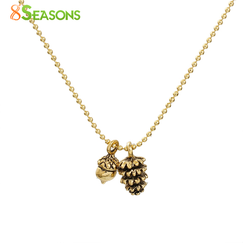 8Seasons Fashion Handmade Necklace Antique Gold Color Pine Cone Acorn Pendant Chain Necklace Women Party Club Collar Jewelry,1PC ► Photo 1/6