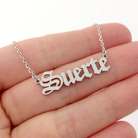 Fashion Personalized Custom Old English Name Pendant Alphabet Letter Charm Stainless Steel Chain Necklaces Kid Birthday Gift BFF ► Photo 1/6