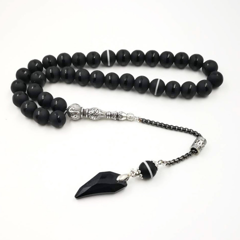 Crystal Tasbih and agates tassel Popular style Black Crystal
