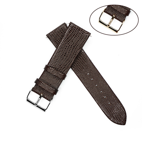 Lizard Italian Calf Genuine Leather Watch Strap 22mm Watchband Dark Brown Watch Belt Mens with Spring Bar for Hour Wrist Watch ► Photo 1/1