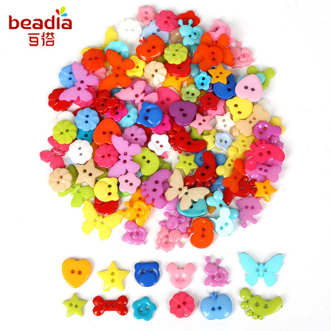 Mix Size Sewing Accessories Plastic Buttons Double Hole Random Mixed Color  Clothing DIY Scraping Beatiful Colorful Buttons - Price history & Review, AliExpress Seller - Beadia ArtsCrafts Store