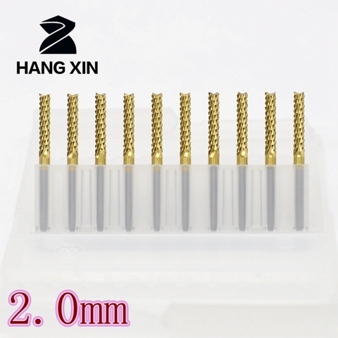 Carbide PCB Milling Cutter 2.0mm CNC Woodworking Cutting Machine 10PCS Router Diamond Metal Tools Strawberry Milling Cutter ► Photo 1/6