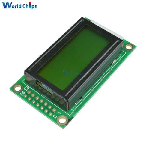 Yellow 0802 LCD 8x2 Character LCD Display Module 5V LCM For Arduino Raspberry pi ► Photo 1/5