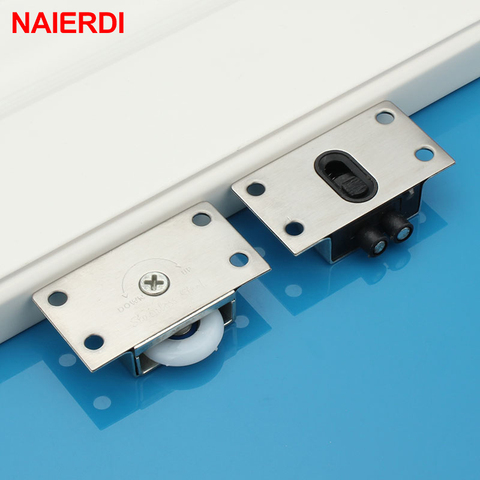 4Set NAIERDI Door Rollers Stainless Steel Sliding Door Wheel Cabinet Nylon Pulley Hanging Wheel For Wardrobe Furniture Hardware ► Photo 1/6