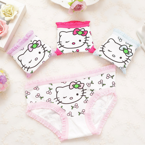 girl underwear kids cotton children's underwear briefs girls cat underwear panties 1 piece ► Photo 1/4