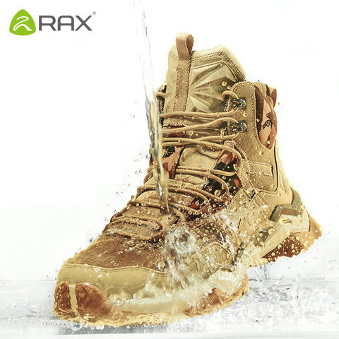 RAX Mens Waterproof Hiking Shoes Genuine Leather Mountain Hiking