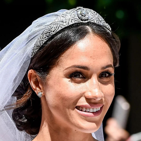 Luxury Austrian Rhinestone Meghan Princess Crown Crystal Bridal Tiaras Crown Diadem For Women Wedding Hair Accessories Jewelry ► Photo 1/5