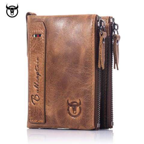 Brand HOT Genuine Crazy Horse Cowhide Leather Men Wallet Short Coin Purse Small Vintage Wallets New High Quality Designer ► Photo 1/6