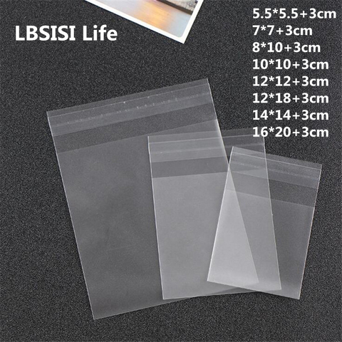 LBSISI Life Cute Frosted Candy Cookie Bags Wedding Birthday Party Soap Craft Self-adhesive Plastic Biscuit Packaging Bag ► Photo 1/6