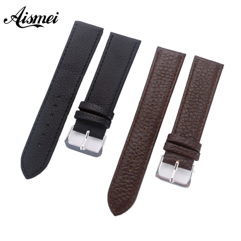 12mm 14mm 16mm 18mm 20mm 22mm Black Brown Watch band Fashion Soft Litchi Grain Genuine Leather Strap watchbands with Pin Buckle ► Photo 1/6