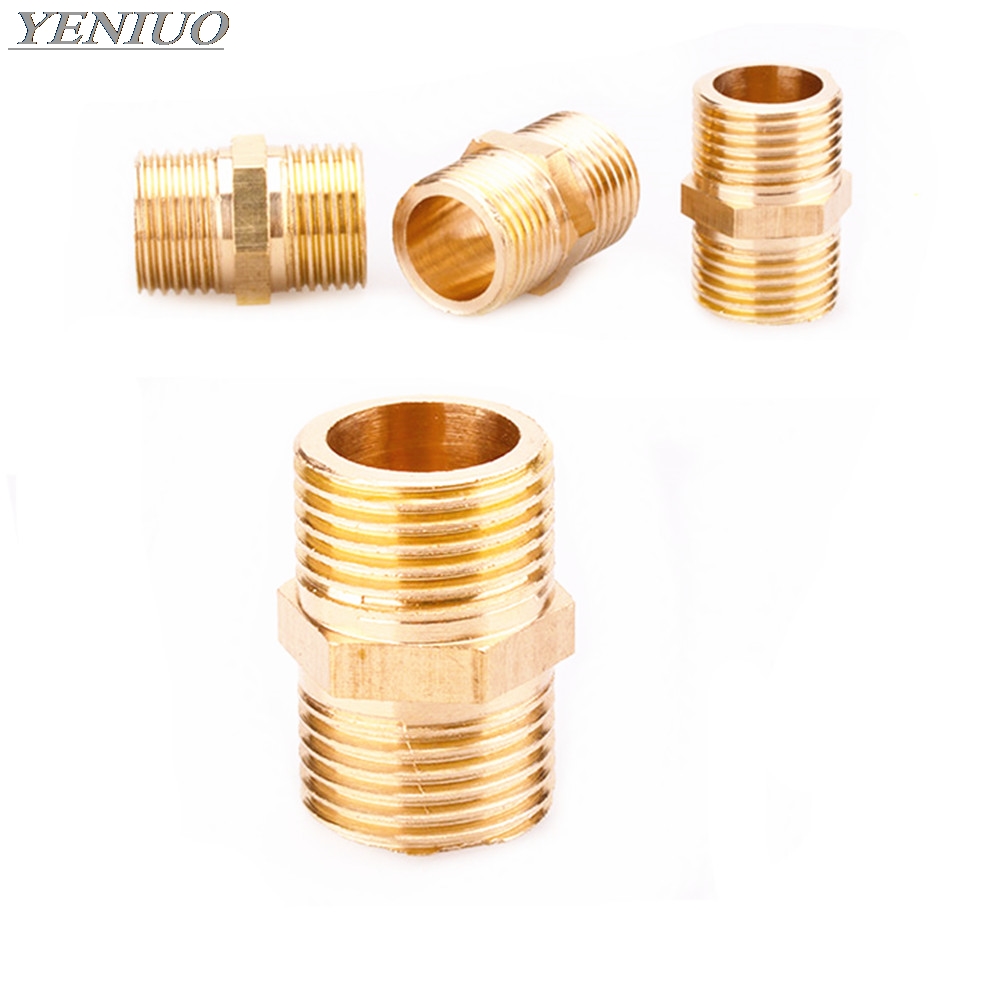 1/2" BSPP Equal  Hex Nipple Connector  Brsss Pipe Fitting 