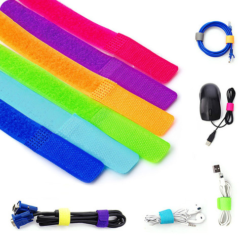50Pcs Reusable Cable Nylon Magic Strap Cable Wire Cord Ties Tidy Organiser Desk Management for Cable Winder ► Photo 1/6