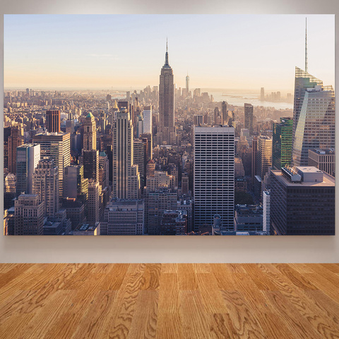 New York Skyscrapers Posters and Prints Cityscape Wall Art Pictures Home Decoration Maison Night Building Wall Painting ► Photo 1/6
