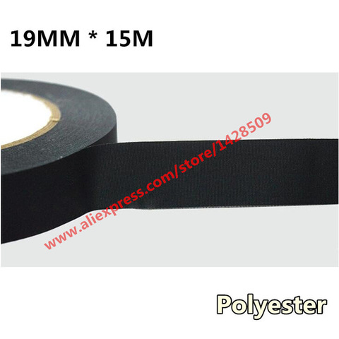 19mmx15m Polyester Fiber Cloth Tape Universal Canvas Tape Automotive Wiring Harness Black Car Acetate Adhesive Tape ► Photo 1/1