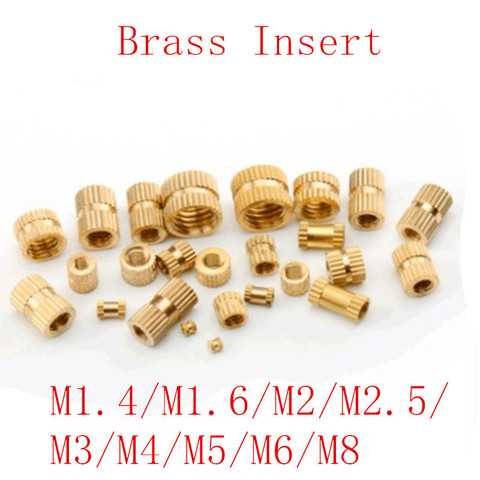 100pcs/50pcs/20pcs m1.4 M2 M2.5 M3 M4 M5 M6 M8 Brass insert nut Injection Molding Brass Knurled Thread Inserts Nuts ► Photo 1/6
