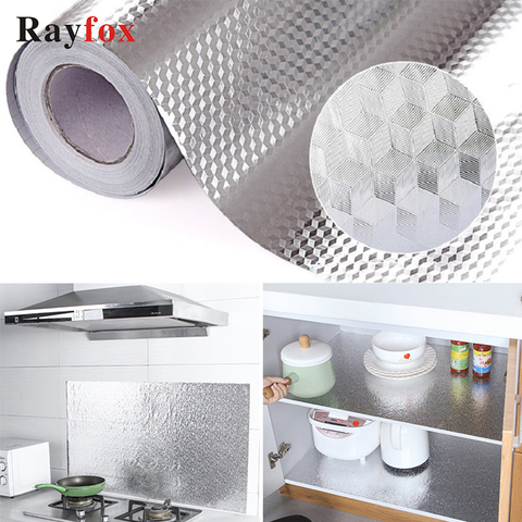 Aluminum Foil Kitchen Stickers Maison Decoration Sticker Self Adhesive Waterproof Wallpaper For Furniture wall sticker AS1905 ► Photo 1/6