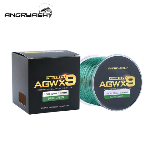 ANGRYFISH 9 Strands Weaves Braided 500M Fishing Line Super Strong PE Line 15LB-100LB ► Photo 1/6