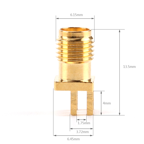 20Pcs SMA Female Jack Connector For 1.6mm Solder Edge PCB Straight Mount Gold plated RF Connectors Receptacle Solder ► Photo 1/5