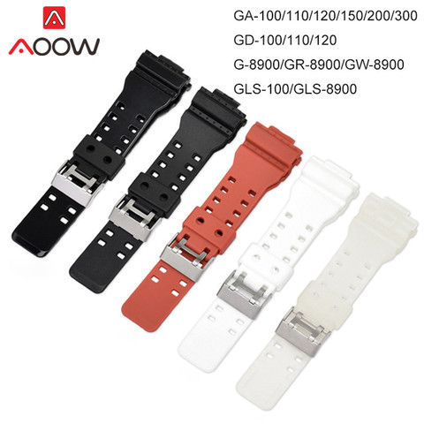 16mm High Quality PU Watchband for Casio G-Shock GA-110 GA-100 GD-100 Men Sports Waterproof Replacement Bracelet Band Strap Red ► Photo 1/6