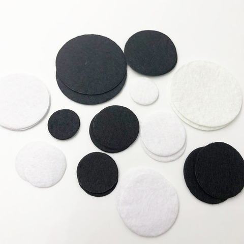 The Mix Size 50pcs Felt Circle Appliques -White and black Color Free Shipping ► Photo 1/1