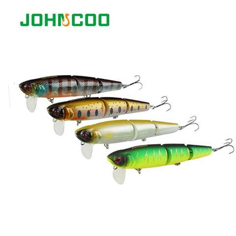 Johncoo Mikey 3 Segment Minnow 110mm 20g Artificial Fishing Lure Floating Wobbler Minnow Bass Pike Bait Top water Lure ► Photo 1/6