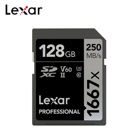 Original Lexar SD Card 128GB 250MB/s 1667x 256GB 64GB SDXC Card UHS-II U3 V60 C10 Flash Memory Card For 3D 4K Digital Camera ► Photo 1/6