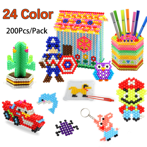 500PCS/Bag 24 Colors Water Spray Magic Beads Perler Aqua Beads