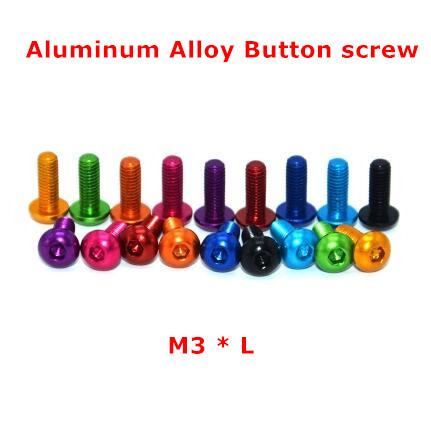 20pcs Aluminum button screw M3 coulorful anodized aluminum Hex Socket Button Head cap Screw Bolt M3*5/6/8/10/12/14/16mm ► Photo 1/6