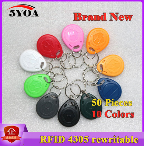 50 pcs EM4305 T5577 Duplicator Copy 125khz RFID Tag llaveros llavero Porta Chave Card Sticker Key Fob Token Ring Proximity ► Photo 1/1