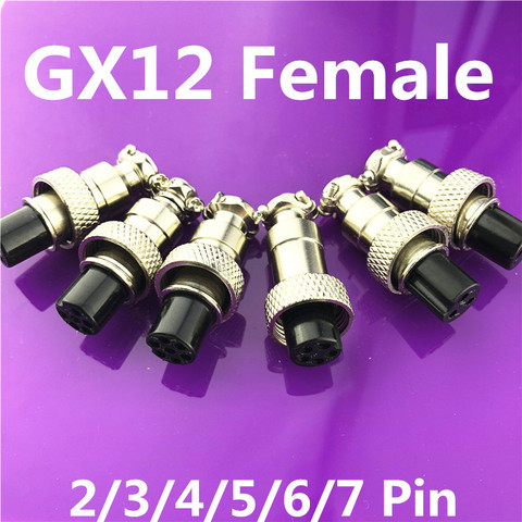 1pc GX12 2/3/4/5/6/7 Pin Female 12mm L122-127 Circular Aviation Socket Plug Wire Panel Connector Free shipping ► Photo 1/2