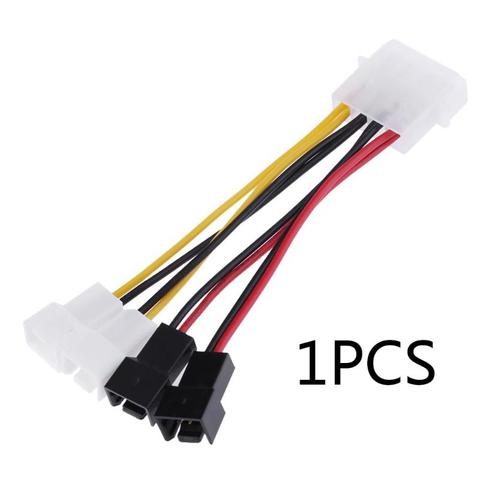 1pcs 4-Pin Molex to 3-Pin fan Power Cable Adapter Connector 12V Computer Cooling Fan Cables for CPU PC Case Fan ► Photo 1/1