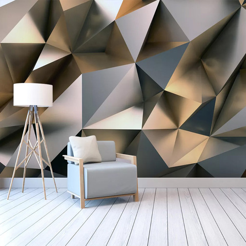 Photo Wallpaper Modern Abstract Golden Geometric Murals Living Room Bedroom Creative Art Wall Paper For Walls 3D Papel De Parede ► Photo 1/6
