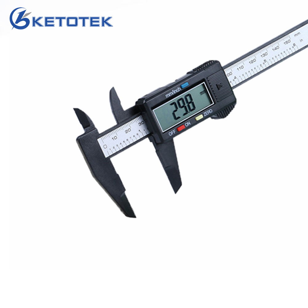 150mm 6inch LCD Digital Electronic Carbon Fiber Vernier Caliper Gauge Micrometer