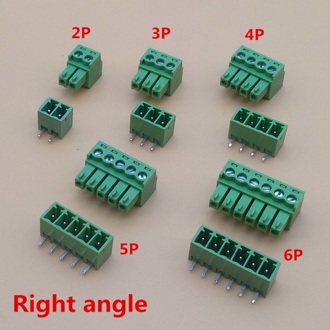 10 sets 3.81mm 2/3/4/5/6/7/8 pin Right angle Terminal plug type 3.81 pitch connector pcb screw terminal block ► Photo 1/3