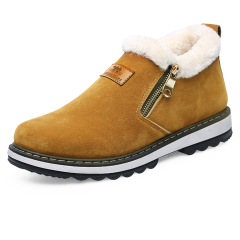Fashion Black Men's Boots Designer Winter Shoes Men Warm Short Plush Casual Fur Boots Men Zip Zapatillas Deportivas ► Photo 1/6